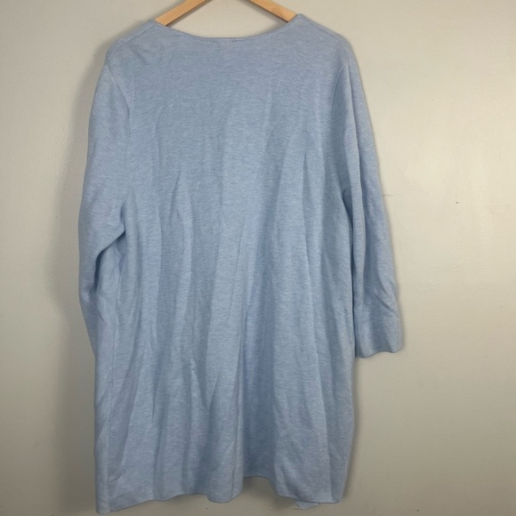 New Talbots SCALLOP-EDGE OPEN FRONT CARDIGAN in blue size 2x - Picture 5 of 6